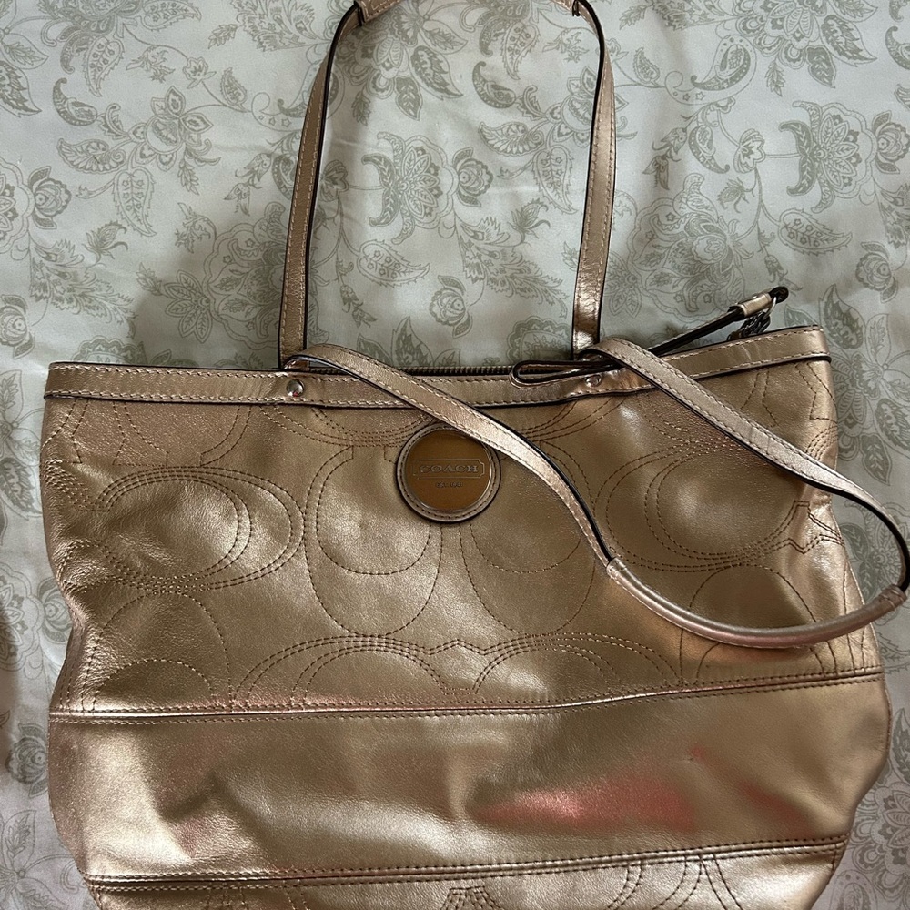 Coach Metallic Gold Shoulder Bag